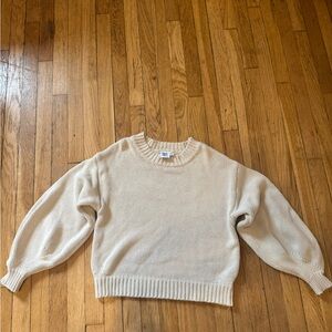 Princess Polly Cream Harmony Balloon Sleeve Knit Sweater